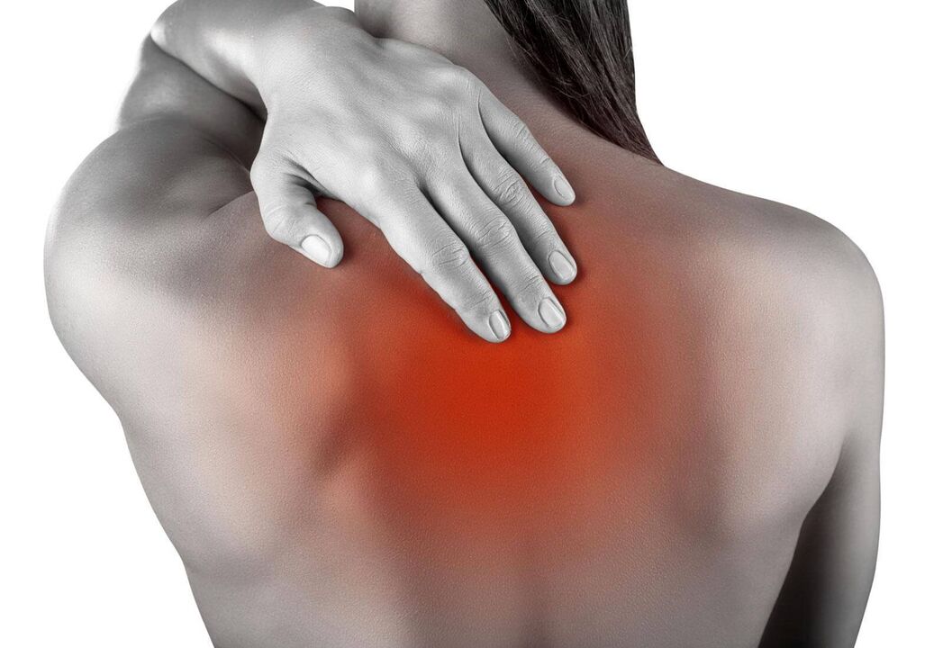 Back pain in the shoulder blade caused by illness or injury